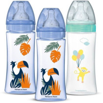 Set of 3 Baby Bottles - DODIE - Anti-colic - Round teats - 330 ml - +6