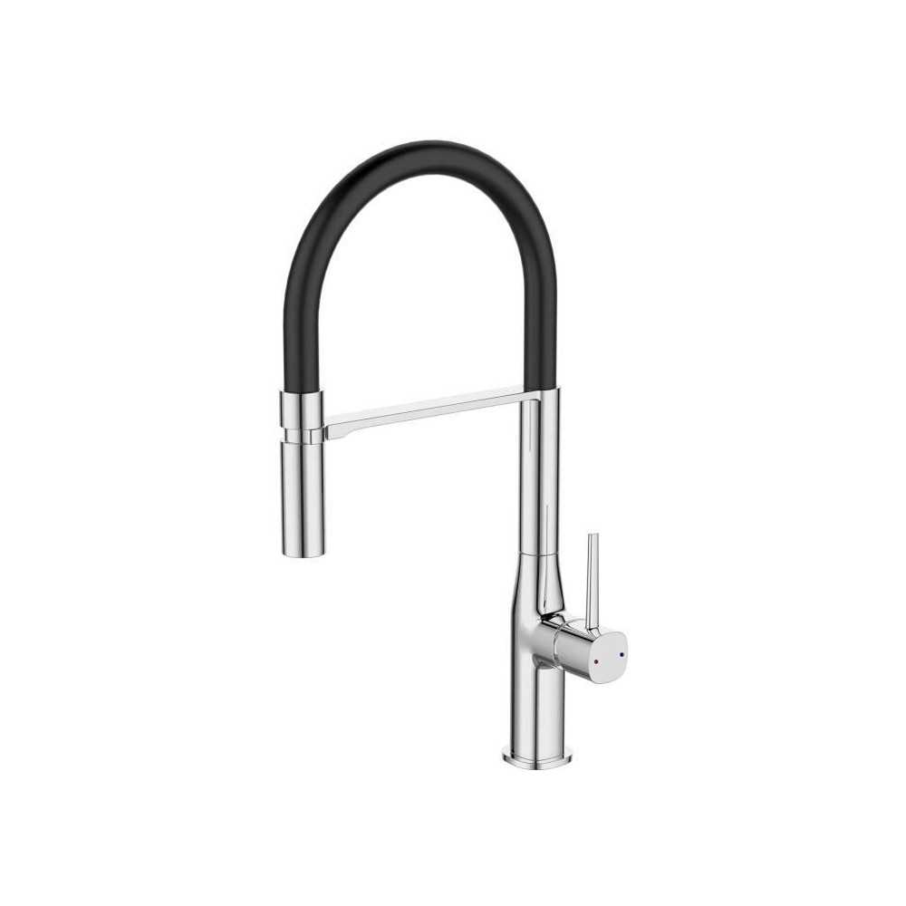 Kitchen mixer tap - EDOUARD ROUSSEAU - ILO Shower head - Chrome / Blac