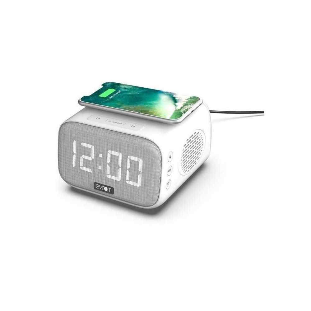 Speaker charger alarm clock - EVOOM - EV304601 - White with wireless c