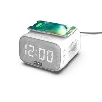 Speaker charger alarm clock - EVOOM - EV304601 - White with wireless c