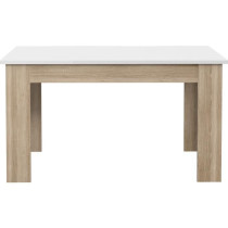 Table a manger PILVI - 4 personnes - Blanc et chene sonoma - L 140 x P