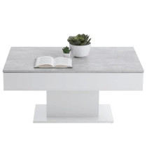 FMD Coffee Table Concrete Grey and White Side Table Sofa End Table Liv