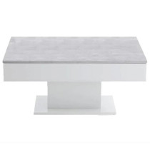 FMD Coffee Table Concrete Grey and White Side Table Sofa End Table Liv