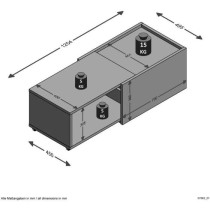 Sliding coffee table - L74.5 x H38.5 x D49.5 cm - Made in Germany - SL