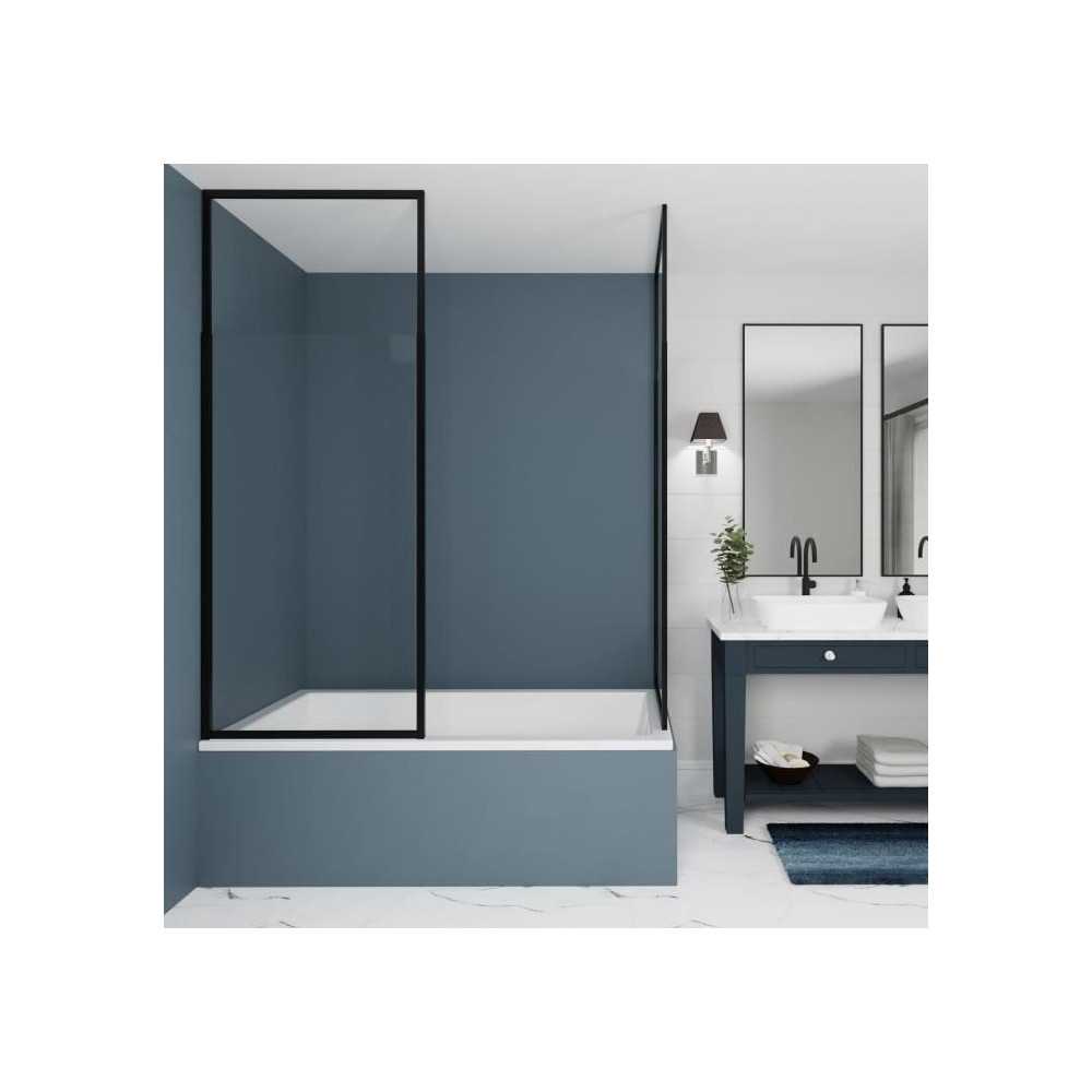 Pare Baignoire 1 volet - GELCO - ONLY Noir - 70 x 155 / 210