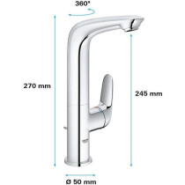 Grohe Mixer Monocomande Lavabo Size L Wave Chromé 23584001