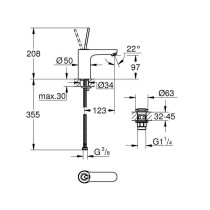 Grohe Mixer Monocomande Lavabo Size M Get Joy Chromé 23800000