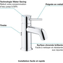 GROHE TAP START CLASSIC bathroom sink, mixer with emptying tickle, wat