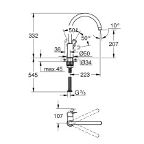 Kitchen Faucet Sink Moorop Baulop Bauk High Pivoting - Grohe - 3136800