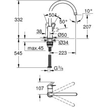 Kitchen Faucet Sink Moorop Baulop Bauk High Pivoting - Grohe - 3136800