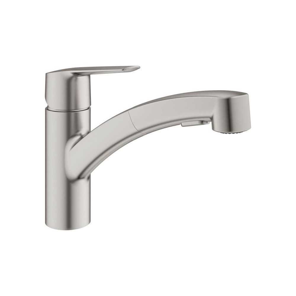 Kitchen faucet - Supersteel - Single lever sink mixer - Pull-out spray