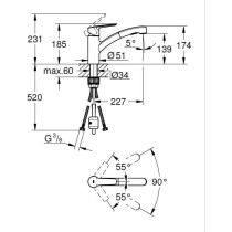 Kitchen faucet - Supersteel - Single lever sink mixer - Pull-out spray