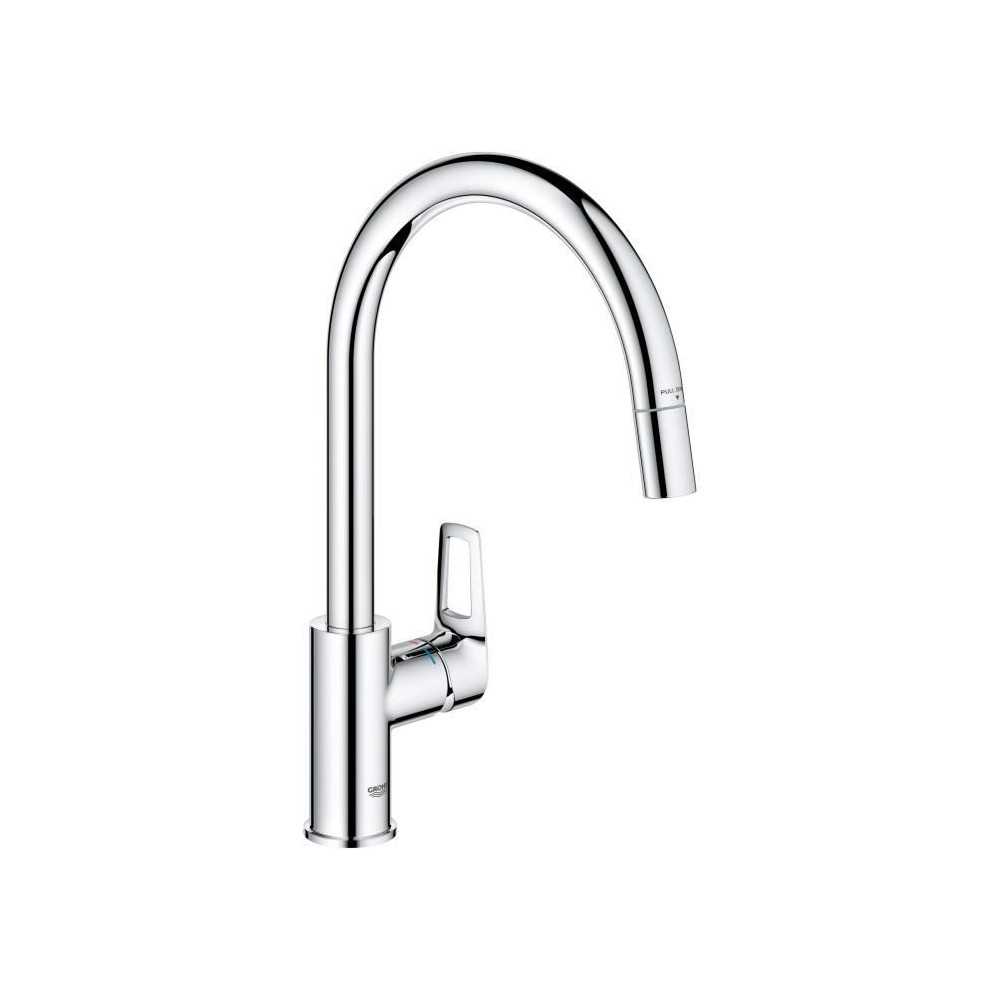 Kitchen faucet - Single lever sink mixer - Chrome - High C-shaped spou