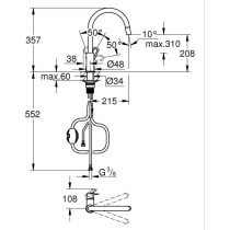 Kitchen faucet - Single lever sink mixer - Chrome - High C-shaped spou