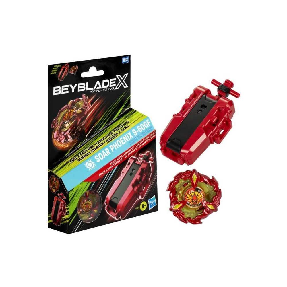 Beyblade X Pack Soar Phoenix 9-60GF with Deluxe String Launcher, Right