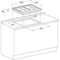 HOTPOINT PNN 641 IX - Gas hob - 4 burners - 8850 W - L 60 x D51 cm - S