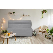 Banquette BZ Joe - Tissu gris clair - 3 places - L 143 x P 97 cm - Cou