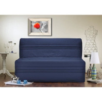 JOÉ Banquette BZ 3 places - Tissu bleu marine - Contemporain - L 143