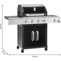 Landmann Triton PTS Maxx 4.1 gaz to coal barbecue gaz 4 feux + 1 brûl