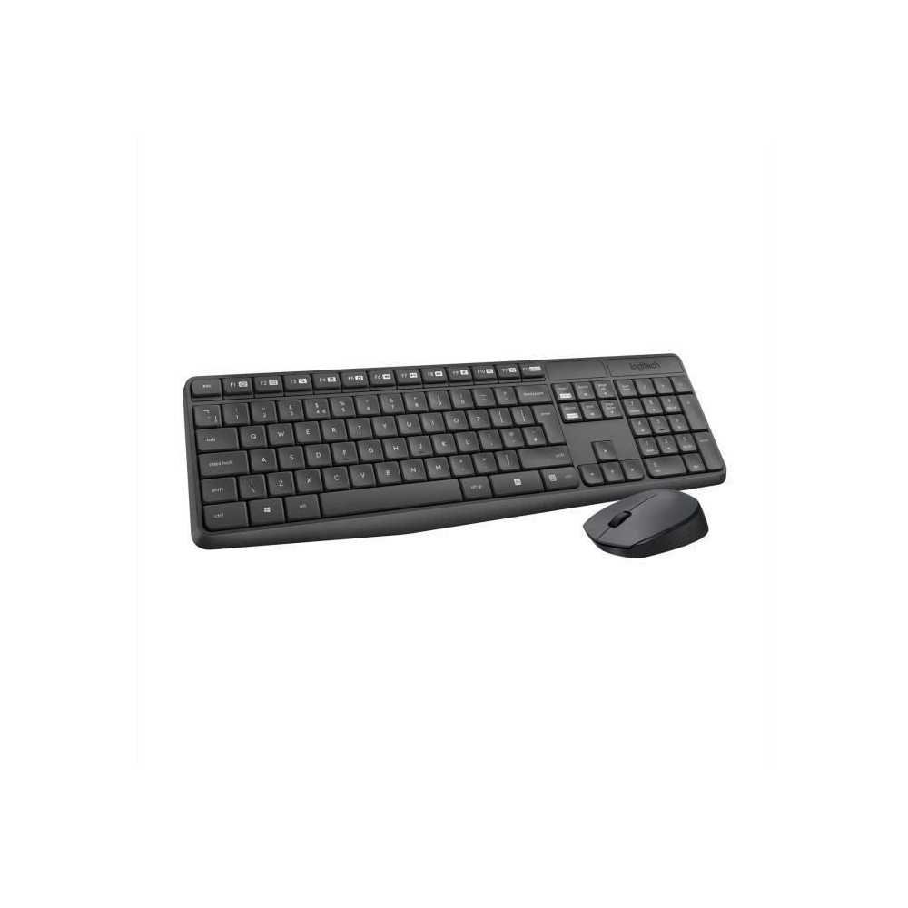 LOGITECH MK235 Mouse Keyboard Kit - Wireless - AZERTY - USB Receiver