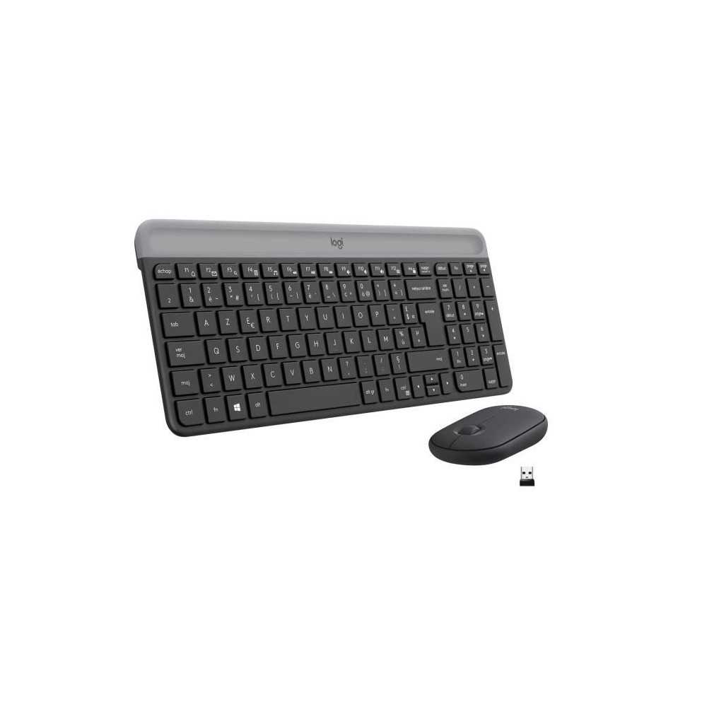 Logitech - MK470 Ultra-Slim Wireless Keyboard + Mouse and Silent Wirel