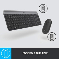 Logitech - MK470 Ultra-Slim Wireless Keyboard + Mouse and Silent Wirel