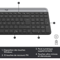 Logitech - MK470 Ultra-Slim Wireless Keyboard + Mouse and Silent Wirel