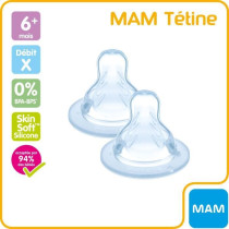 MAM Anatomic Teat - Fast X Flow and Thick Liquid - Silicone - Pack of