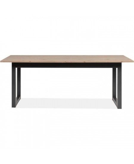 Table extensible Denver 80C - 200-240 x 75 x 90 cm - Chene artisan / anthracite - 1 exension de 40 cm inclue - 12 personnes