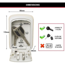 Master Lock Secure Key Box - M - White Format - Key Chest - Secure sto