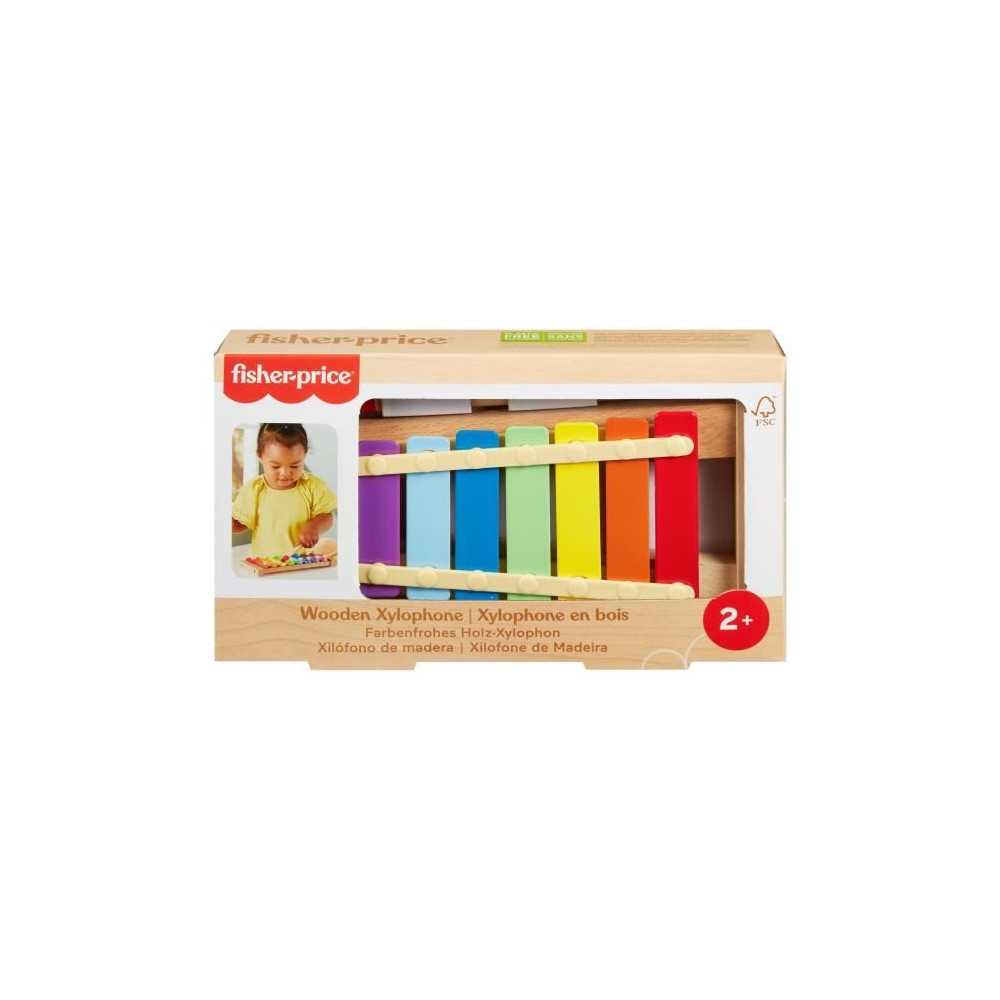 Fisher-Price Wooden Xylophone Musical Instrument with 2 Pieces HXV13