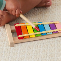 Fisher-Price Wooden Xylophone Musical Instrument with 2 Pieces HXV13