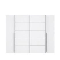 Armoire - Blanc mat - 2 portes battantes + 2 portes coulissantes - L 2