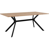 Table a manger ONEX - Chene artisan et noir - 180 x 90 x 75 cm - Jusqu