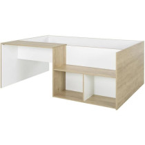 Lit combiné enfant OSCAR - 90 x 190 cm - Chene clair / Blanc - Diagon