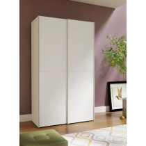 Armoire 2 portes coulissantes - Blanc mat - L 120 x P 61,2 x H 190,5 c