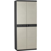 Titanium Plastiken High 2 -door wardrobe with Etageres - 70 x 44 x 176