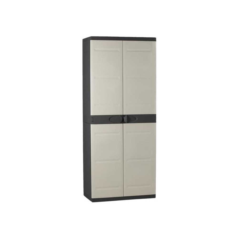 Titanium Plastiken High 2 -door wardrobe with Etageres - 70 x 44 x 176