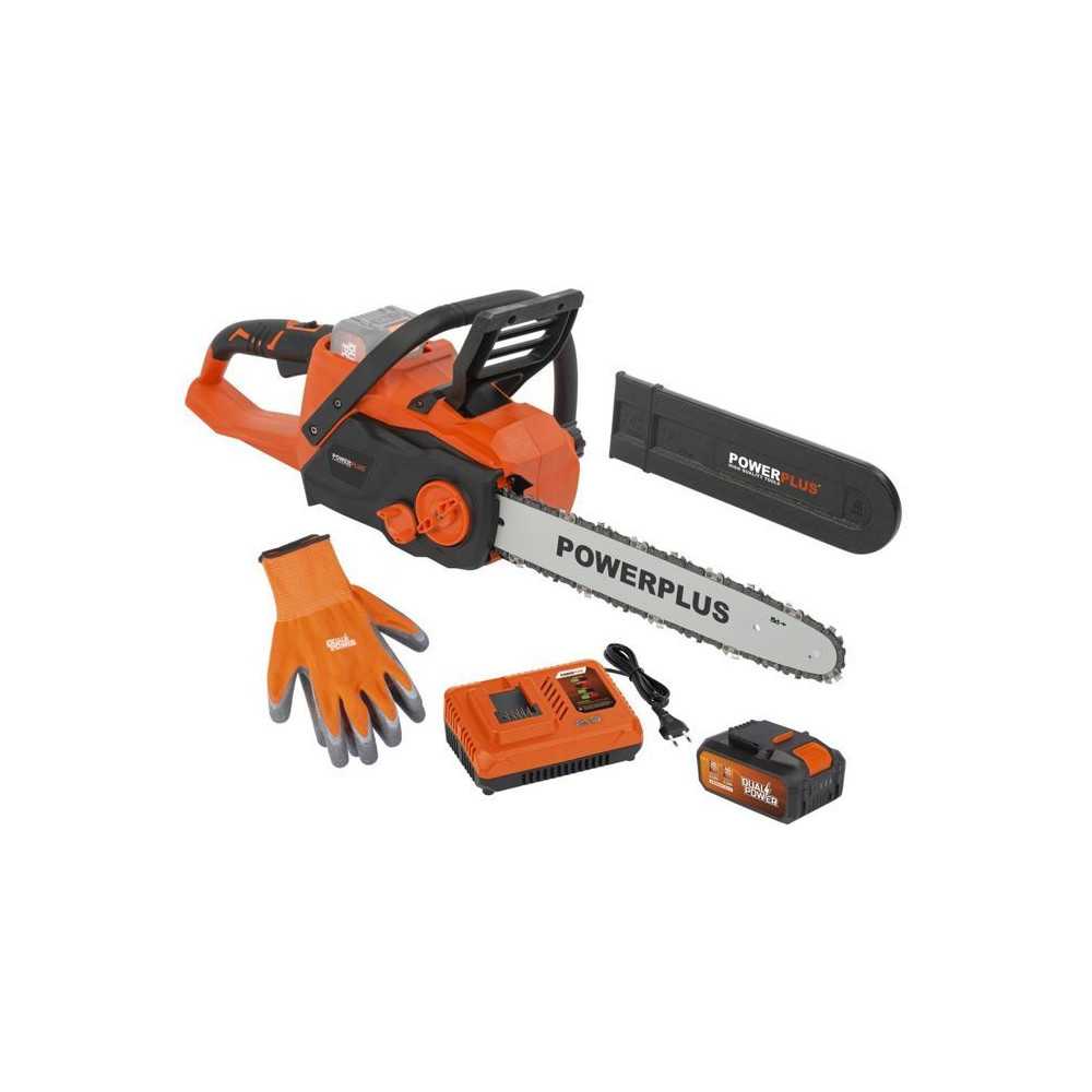 PowerPlus Dual Power Powdpgset33 - 40 V battery chainsaw, 350 mm guide