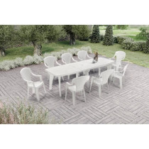 Lot de 4 Fauteuils de jardin monobloc empilable Capri - 56 x 58 x 90 c