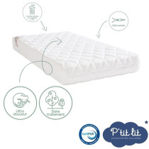 Bamboo Baby Mattress - 70x140x10 cm - Soft Viscose - Removable Cover -