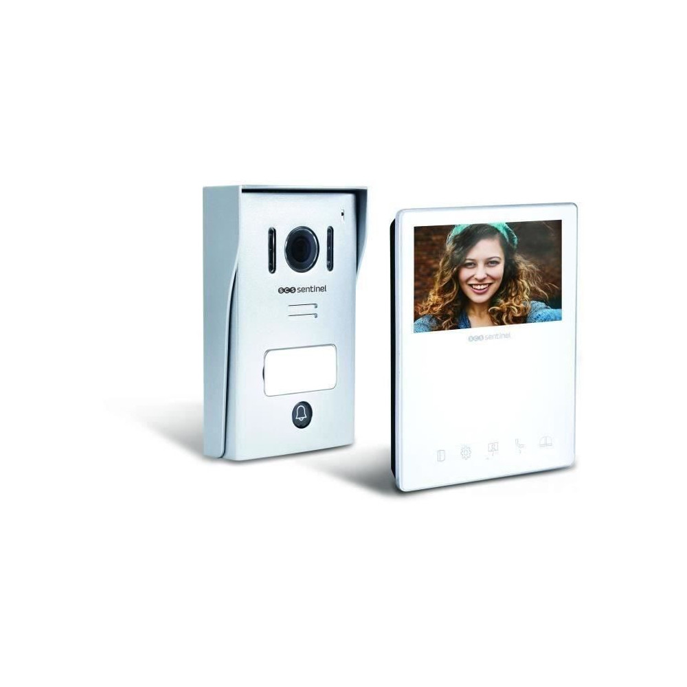 Wired video intercom, white color - VisioKit 4.3 - SCS SENTINEL