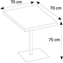 Table a manger seule QUADRATO - 4 personnes - Mélaminé chene et noir