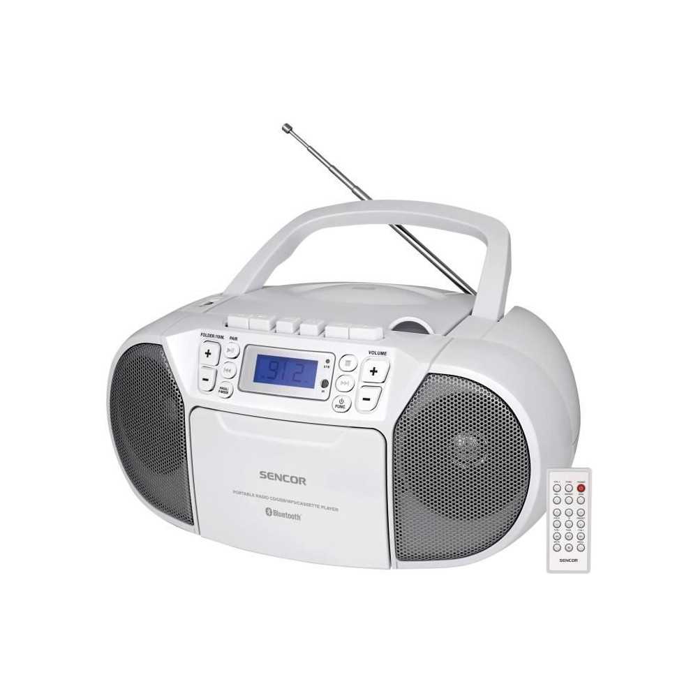 CD / Cassette Player - SENCOR - SPT 3907 W - 4 W - Bluetooth - White