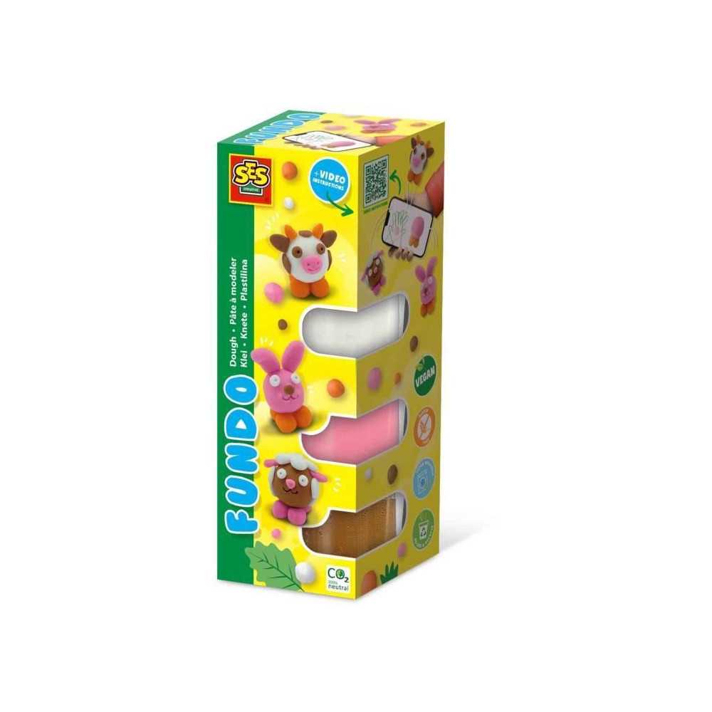 FunDo Play Dough - Farm Animals (3x90gr-1x40gr) - SES CREATIVE - Inter