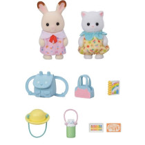 The Baby Duo on a Walk - SYLVANIAN FAMILIES - 5747 - Chocolate Rabbit