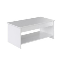 Relaxable coffee table - Contemporary white matte style - L 100 x D50