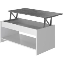 HAPPY Lifting Coffee Table - White and Gray - L 50 cm