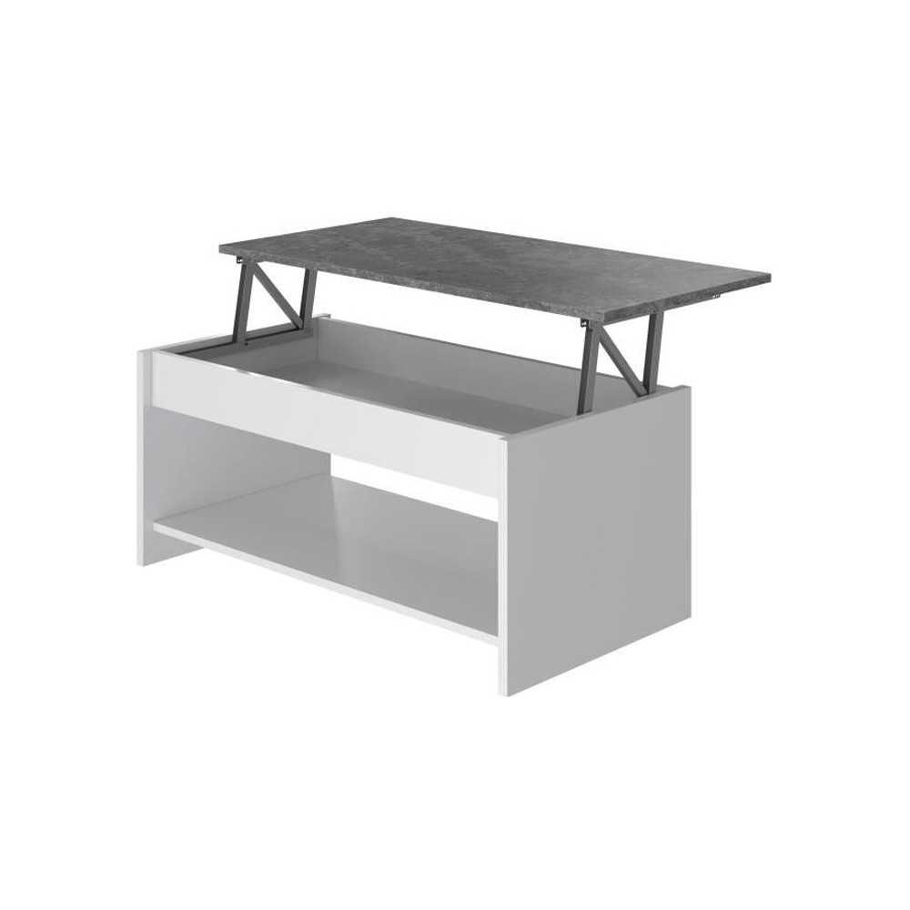 HAPPY Lifting Coffee Table - White and Gray - L 50 cm