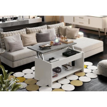 HAPPY Lifting Coffee Table - White and Gray - L 50 cm